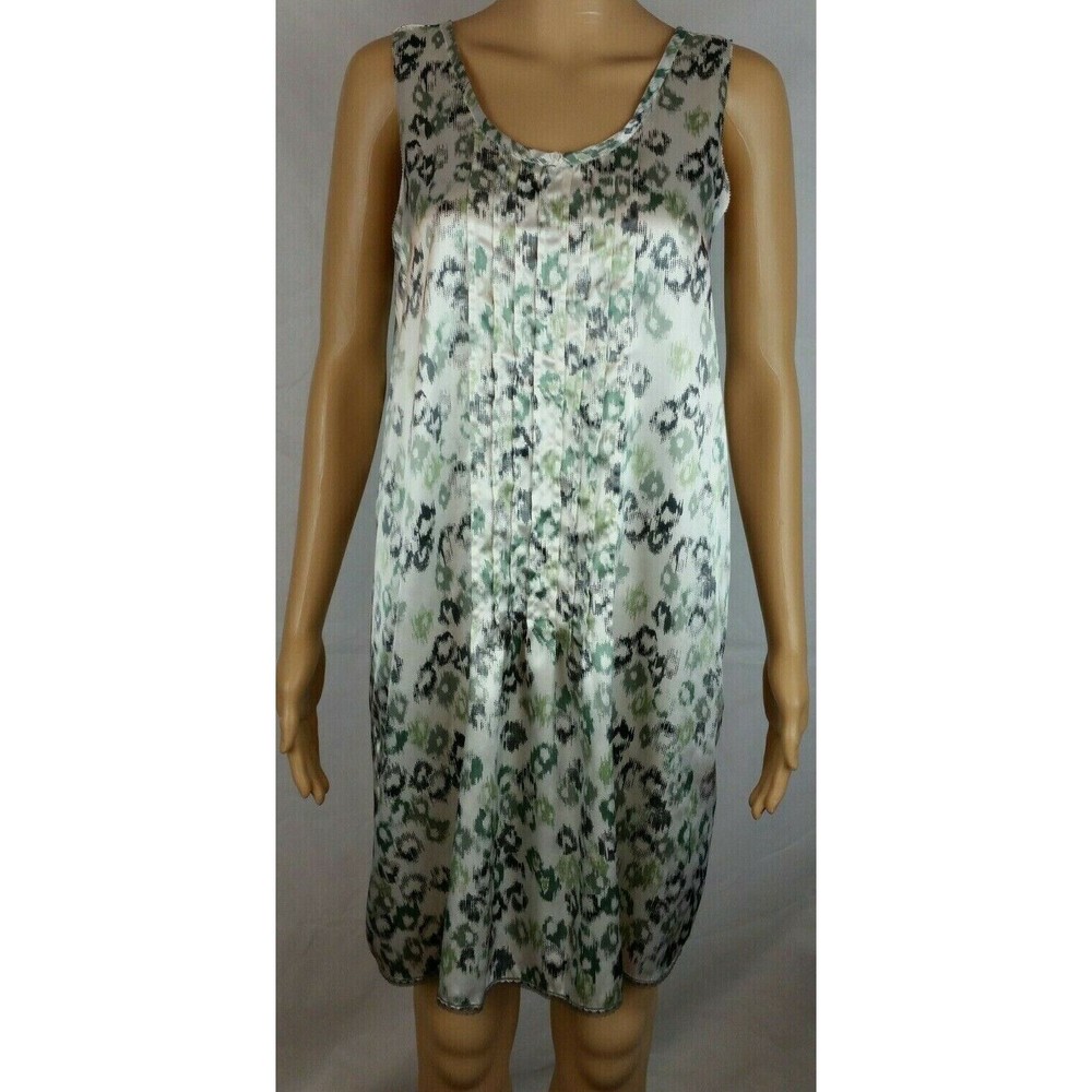 Vera Wang Women's (S) Leopard Print White with Shades of Green Shift Dress